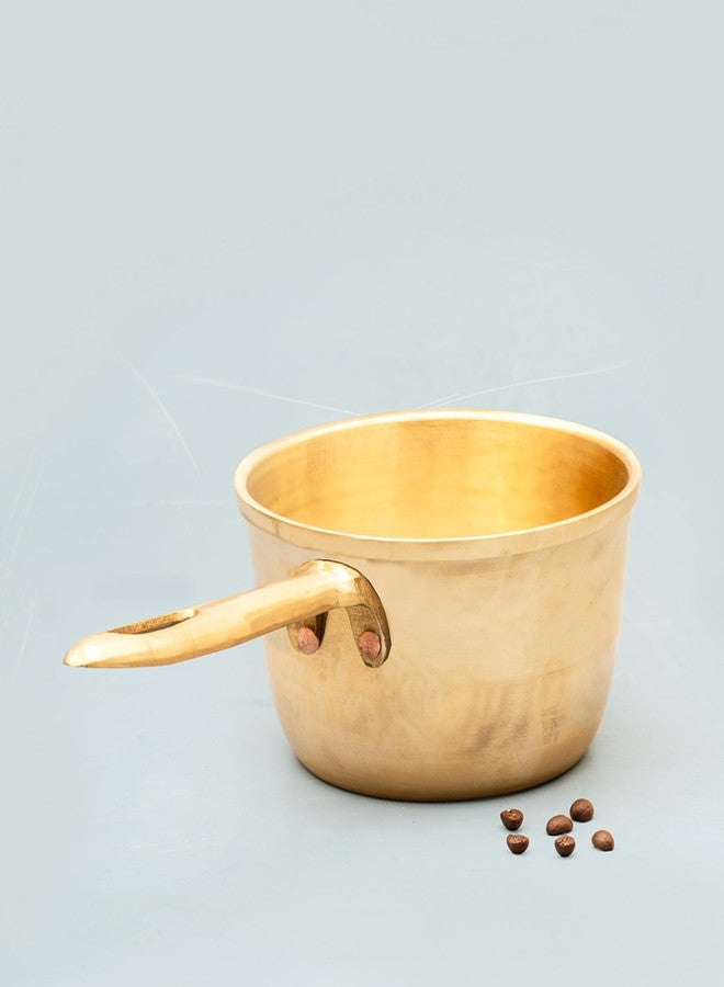 80's Cookware قدر طهي برونزي أيورفيدي من الثمانينيات، سعة 1 لتر، مصنوع من البرونز النقي 100%، غير سام - 15.5 بوصة - Image 4